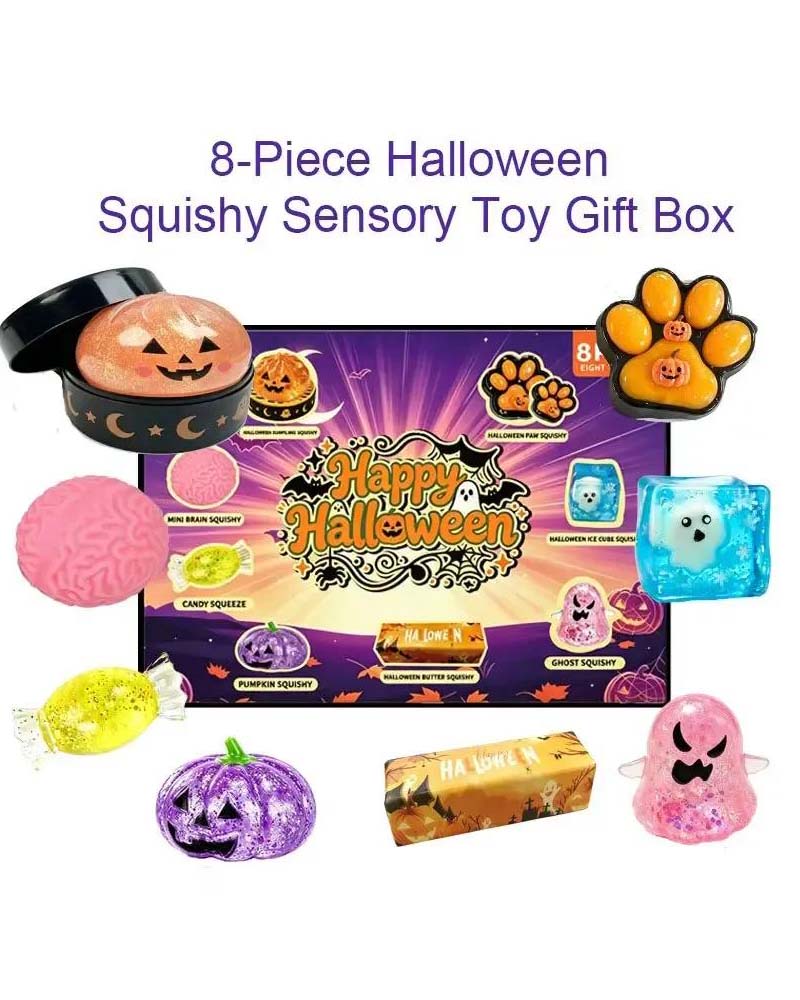 Halloween-Set Mit Süßen Gruseligen Geister-Maruko-Quetsch-Spielzeugen, Mini-Tragbarer Stressball, Sensorische Produkte Für Halloween-Artikel, Füllung Für Party-Tüten & Mini-Geschenke