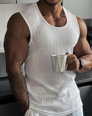 Tanktop Unifarben Vertikalstreifen
