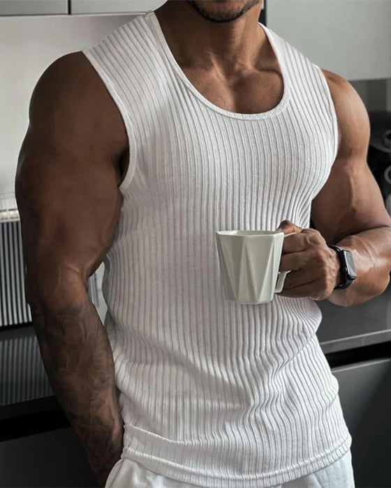 Tanktop Unifarben Vertikalstreifen