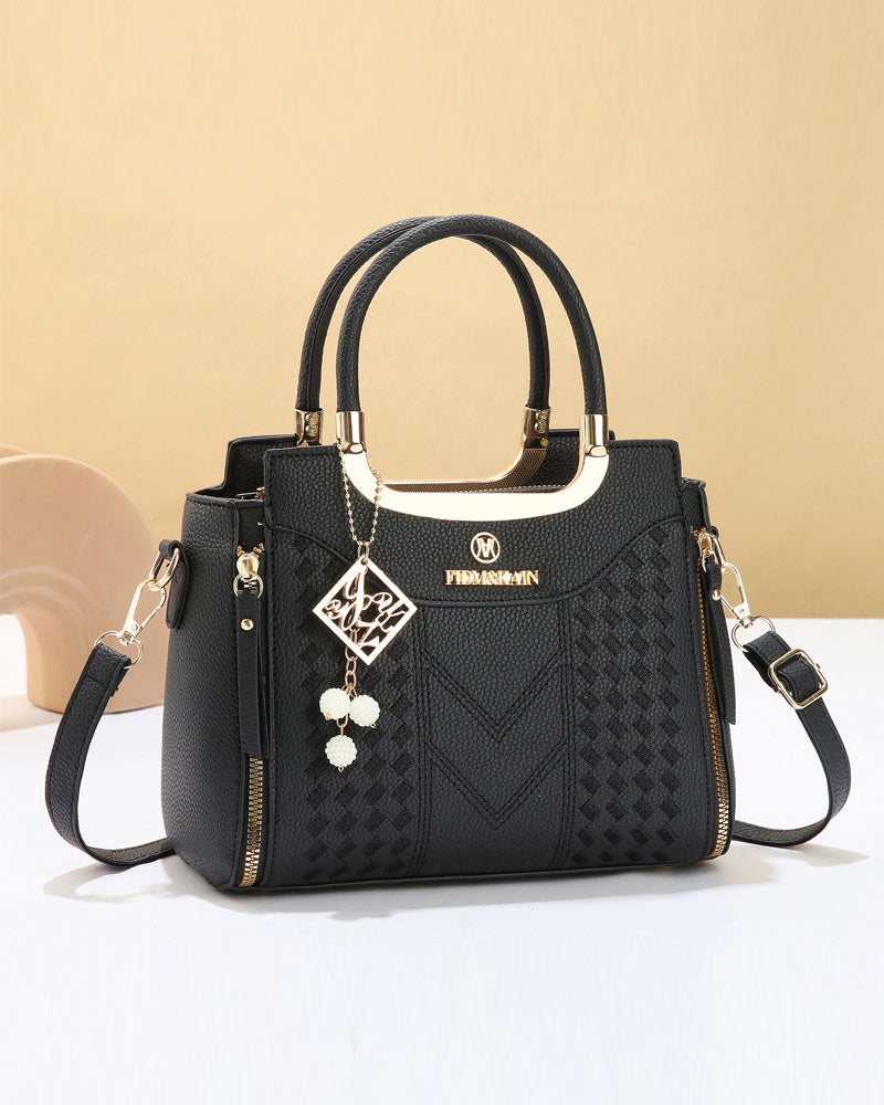 Tasche Frau'S V-Genäht Obergriff Satchel