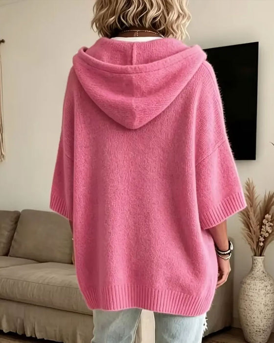 Pullover Mit Kapuze Locker Stilvoll Gestrickt