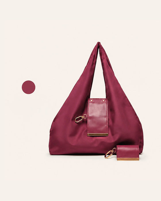 Verwandelbare Charm-Tasche – Stilvolle Vegane Leder Tote & Schlüsselanhänger-Charm