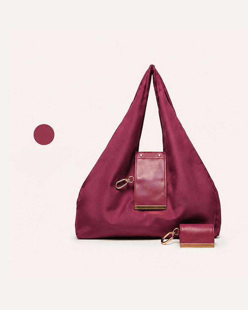 Verwandelbare Charm-Tasche – Stilvolle Vegane Leder Tote & Schlüsselanhänger-Charm