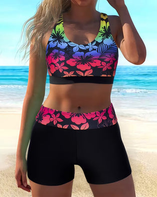 Bikini Sportlich Boyleg Bedruckt