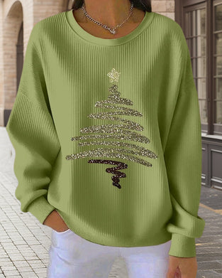 Sweatshirt Lockere Grübchen Weihnachtsdruck