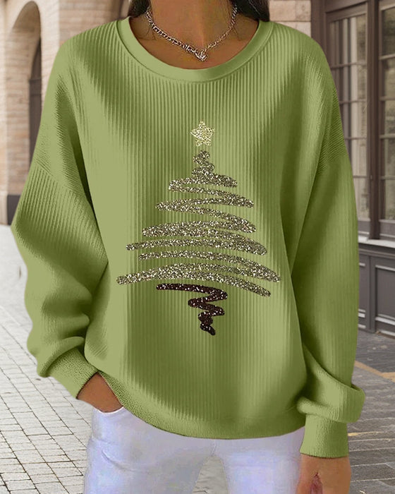 Sweatshirt Lockere Grübchen Weihnachtsdruck