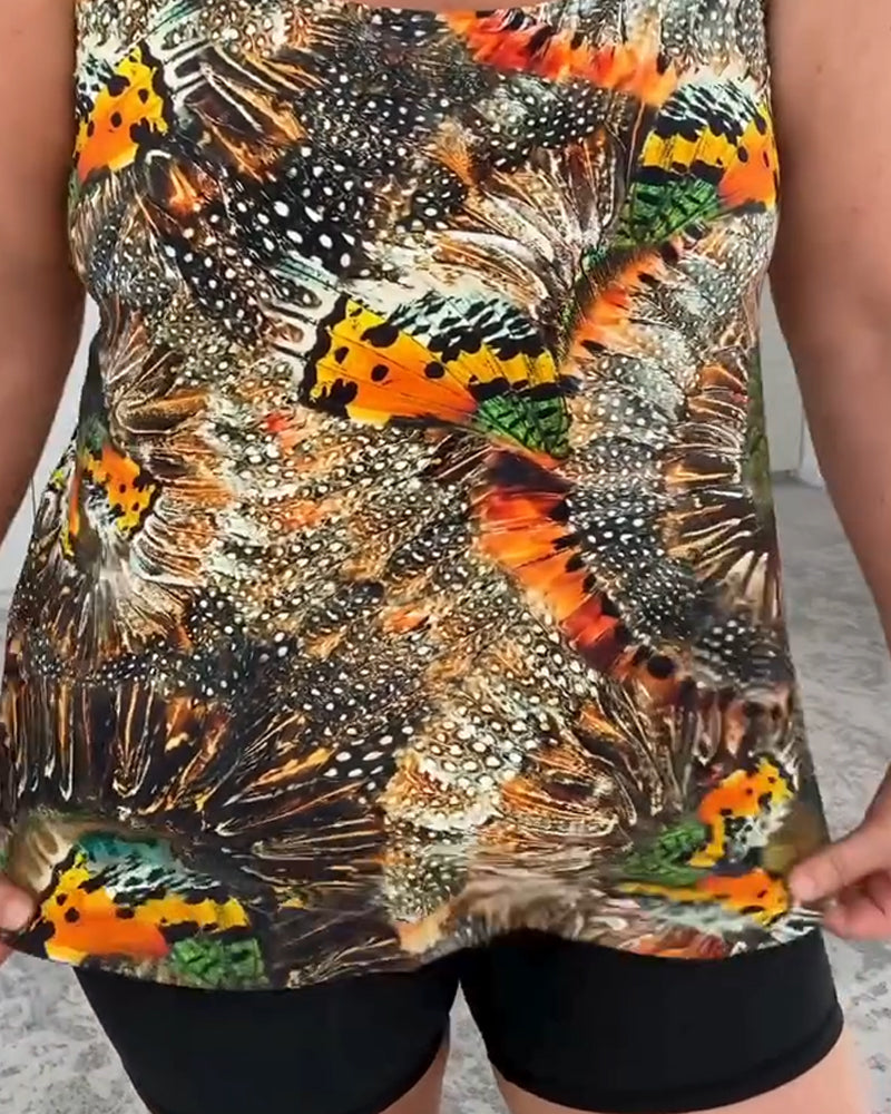 Badeanzug Zwei-Teilig Bedruckt Boxershorts