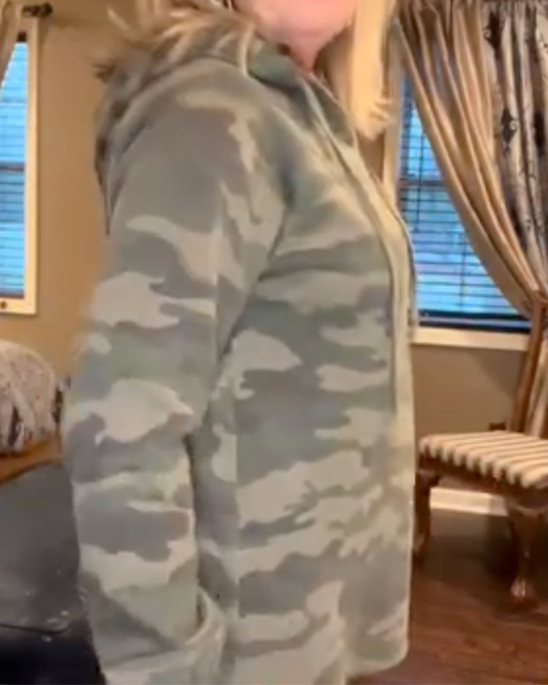 Hoodie Camo Kordelzug Locker Sweatshirt