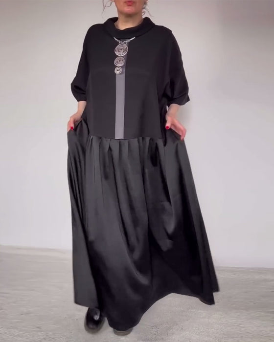 Kleid modischer Streetstyle Stehkragen