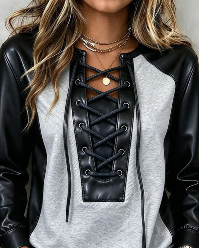 Sweatshirt Mode Gespleißt Riemen