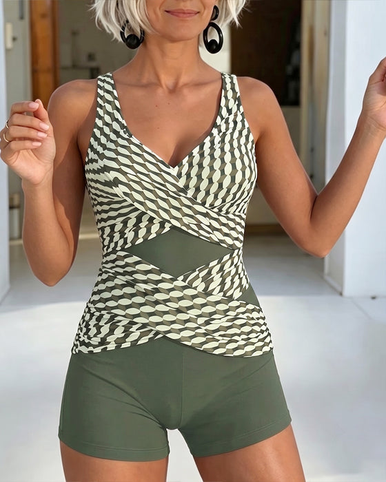 Tankini Geometrischer Druck Crossdesign