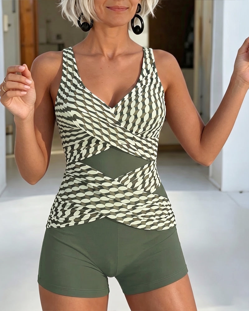 Tankini Geometrischer Druck Crossdesign