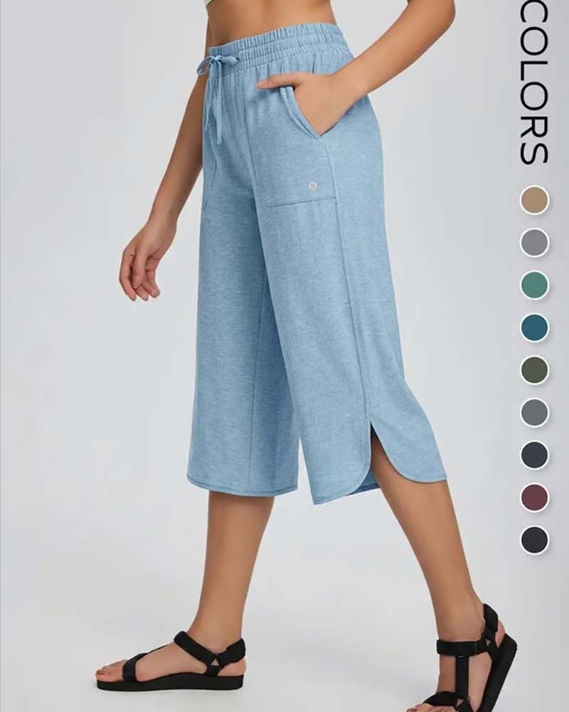 👖 Capris Damen Weites Bein Yoga