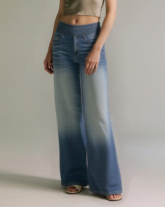 Denim High-Waisted Gewaschen Loose Baggy Casual