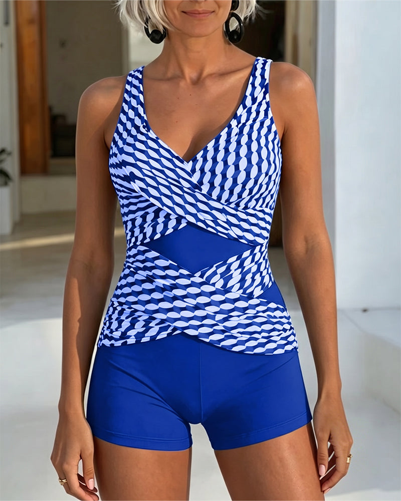 Tankini Geometrischer Druck Crossdesign