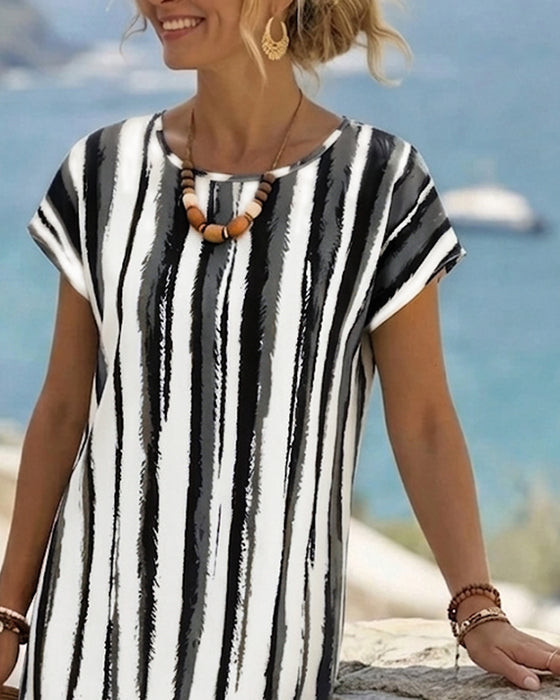 Kleid Vertikaler Streifen Shift