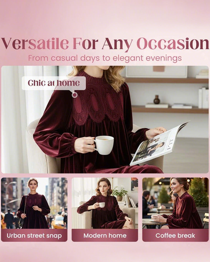 Vintage-Inspirierte Tunika Mit Spitzeneinsätzen