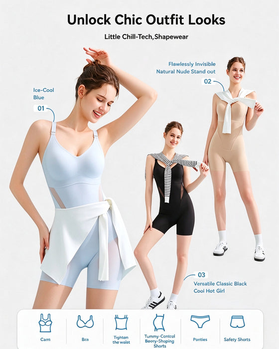 Kühlender Bauchkontroll Po-Lift Shapewear Bodysuit