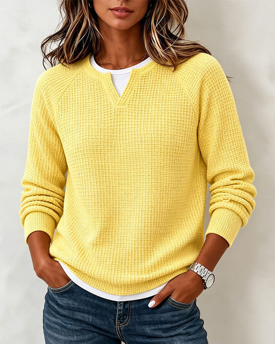 Sweatshirt Unifarben Raglan Langarm
