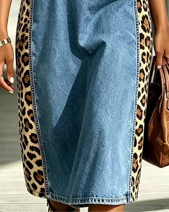 Kleid Kurzarm Leopard