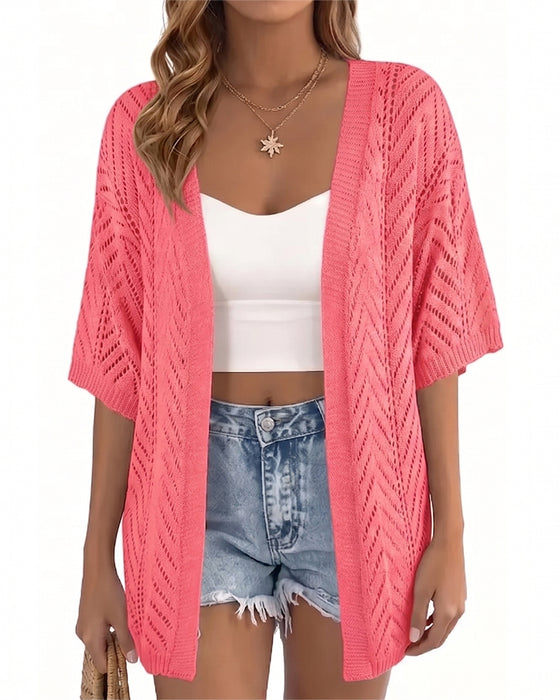 Cardigan Ausschnitt Locker Offen
