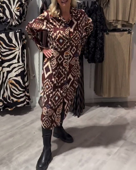 Kleid mit Hemd in Diamantmuster