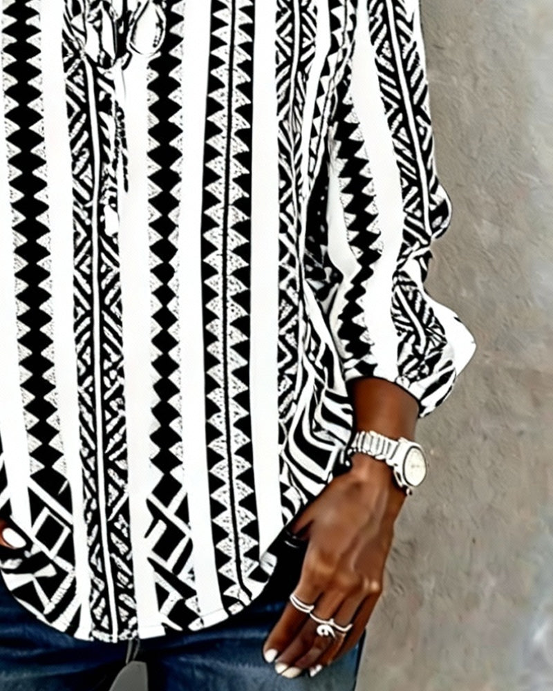 Bluse Trägerlos Schnürung Druck