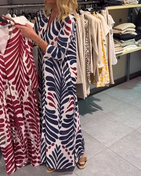 Kleid Temperamentvoll Halbärmel Druck