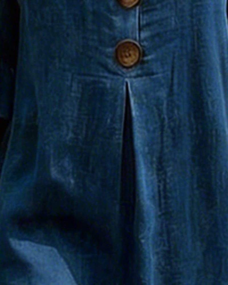Kleid Quadratischer Ausschnitt Denim