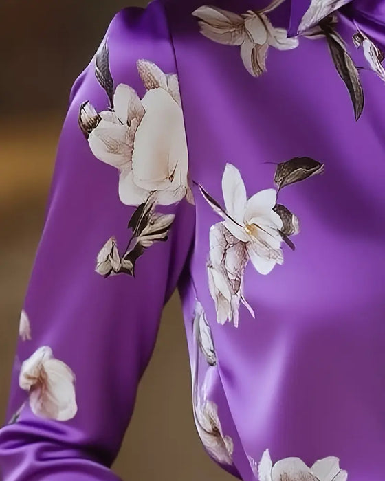 Hemd Retro Stil Blumenprint