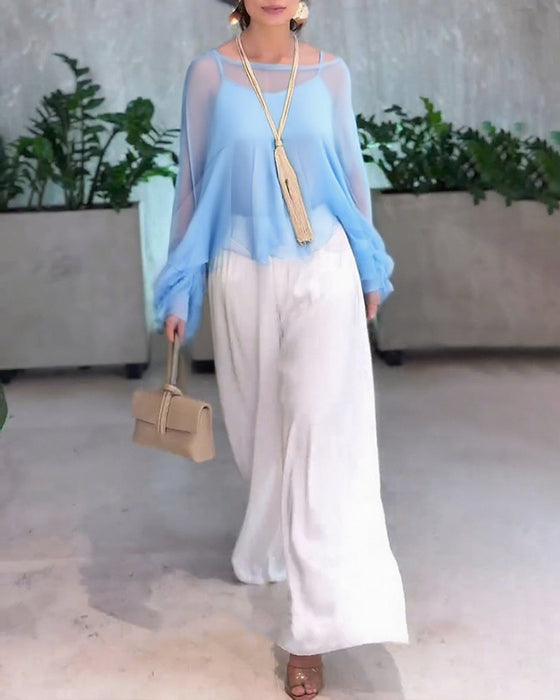 Bluse mit stilvollem, einfarbigem Design