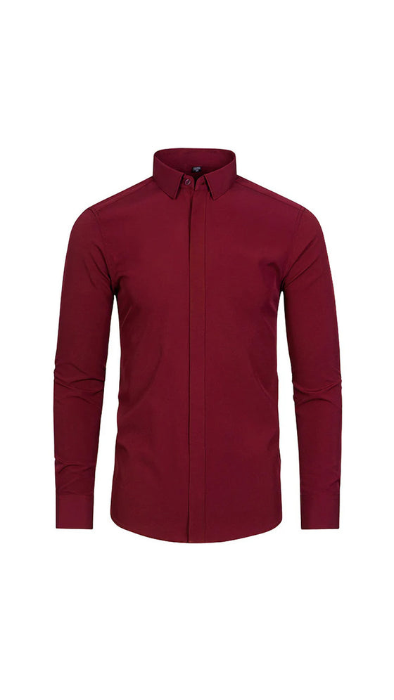 Herren Langarmhemd Uni