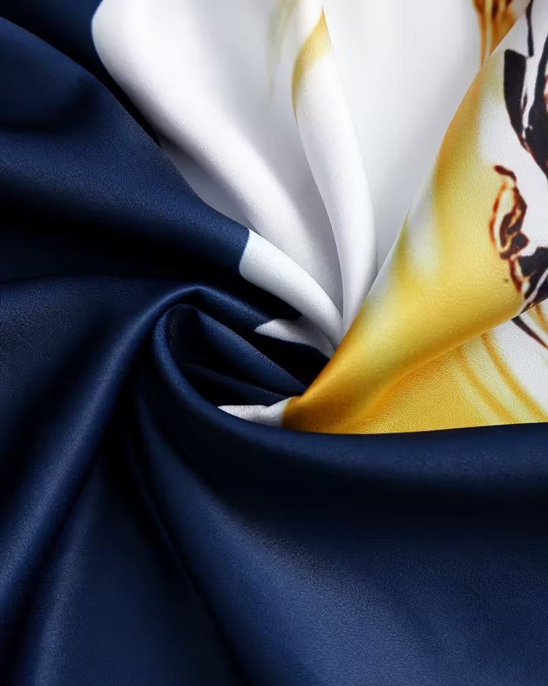 Bluse Revers gerade Schulter bedruckt