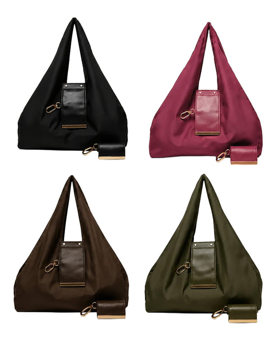 Verwandelbare Charm-Tasche – Stilvolle Vegane Leder Tote & Schlüsselanhänger-Charm