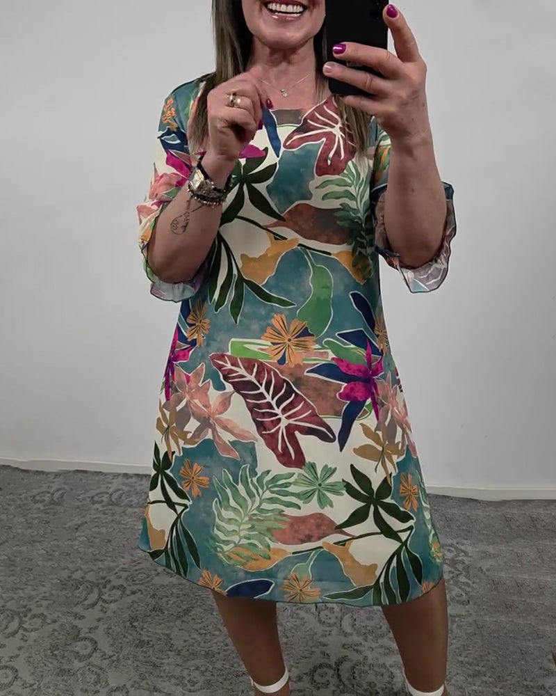 Kleid Tropisch Druck