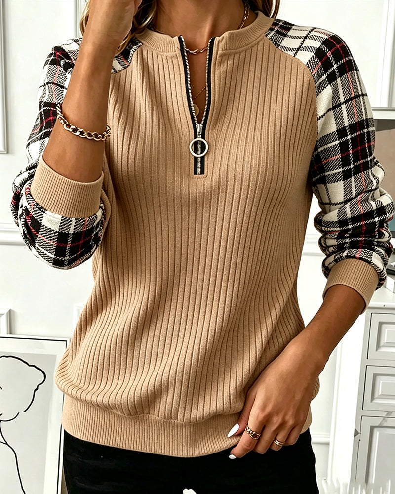Sweatshirt Farbblock Rundhals