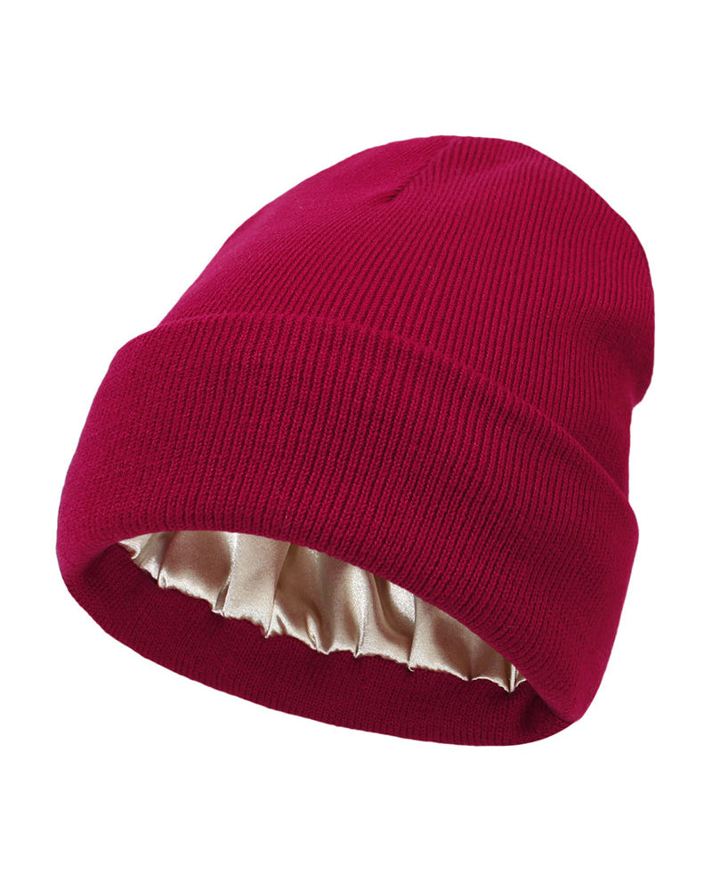 Einfarbige Strickmütze