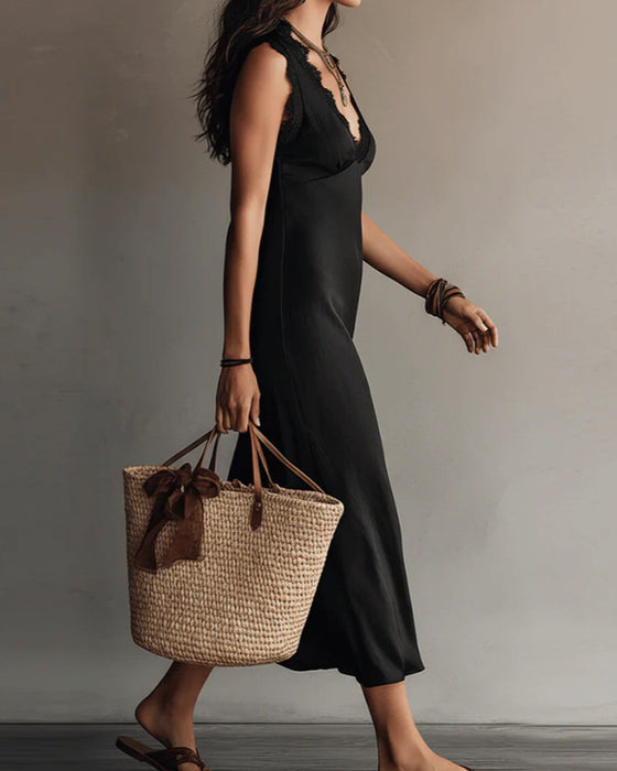 Kleid Trendy V-Ausschnitt Taille