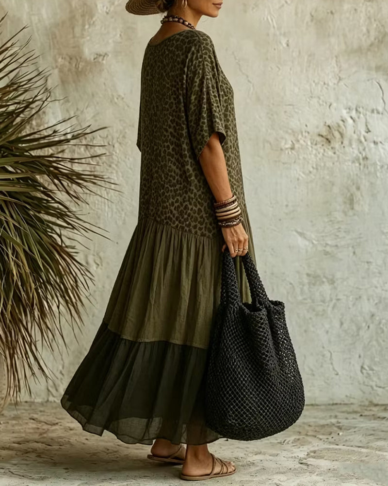 Lässiges Maxikleid Mit Leopardenmuster