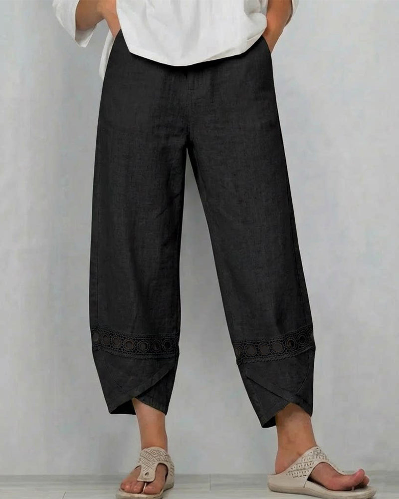 Hose Unifarben durchbrochen Casual