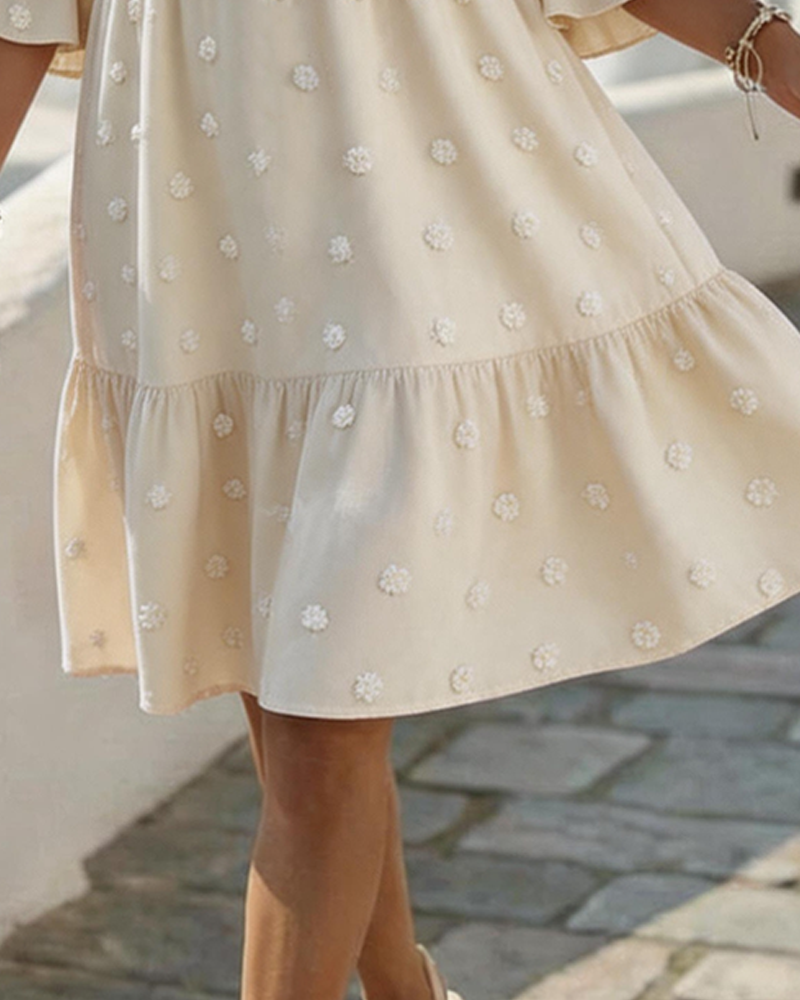 Kleid V-Ausschnitt Spitze Patchwork