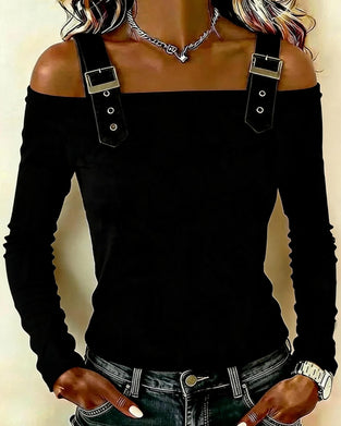 Oberteil Langarm Off-Shoulder Camisole