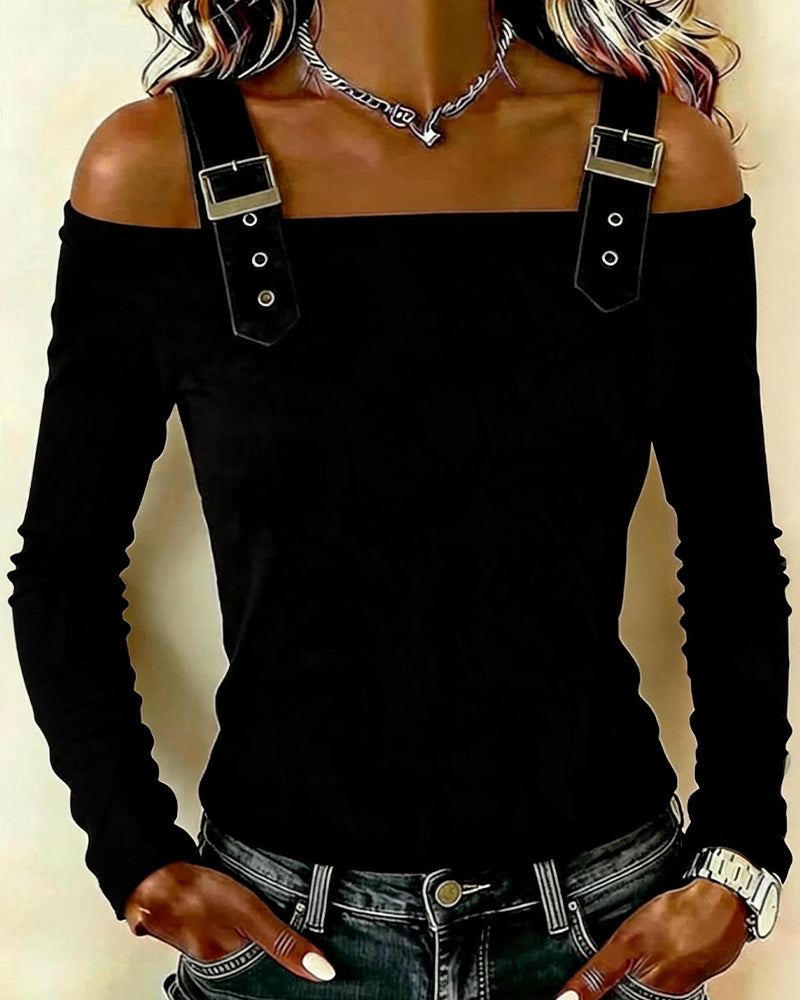 Oberteil Langarm Off-Shoulder Camisole