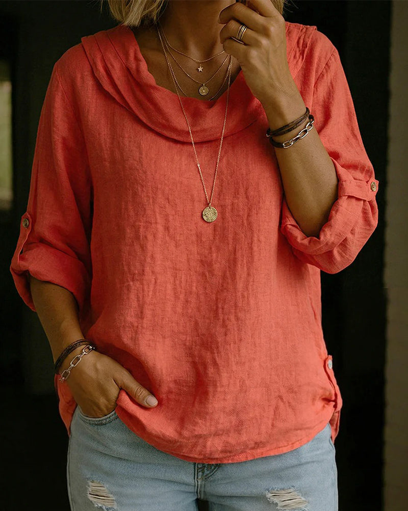 Top Umlegekragen Leinen