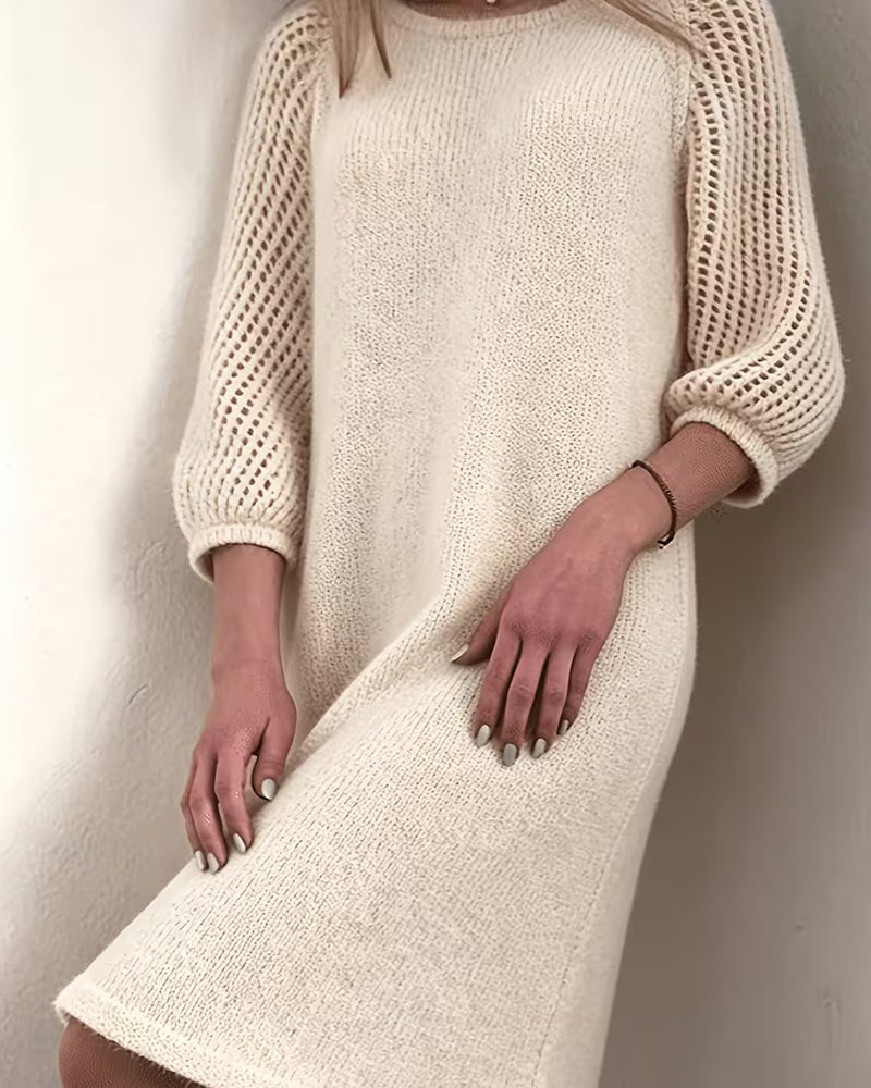 Pulloverkleid Rundhals 3/4 Ärmel