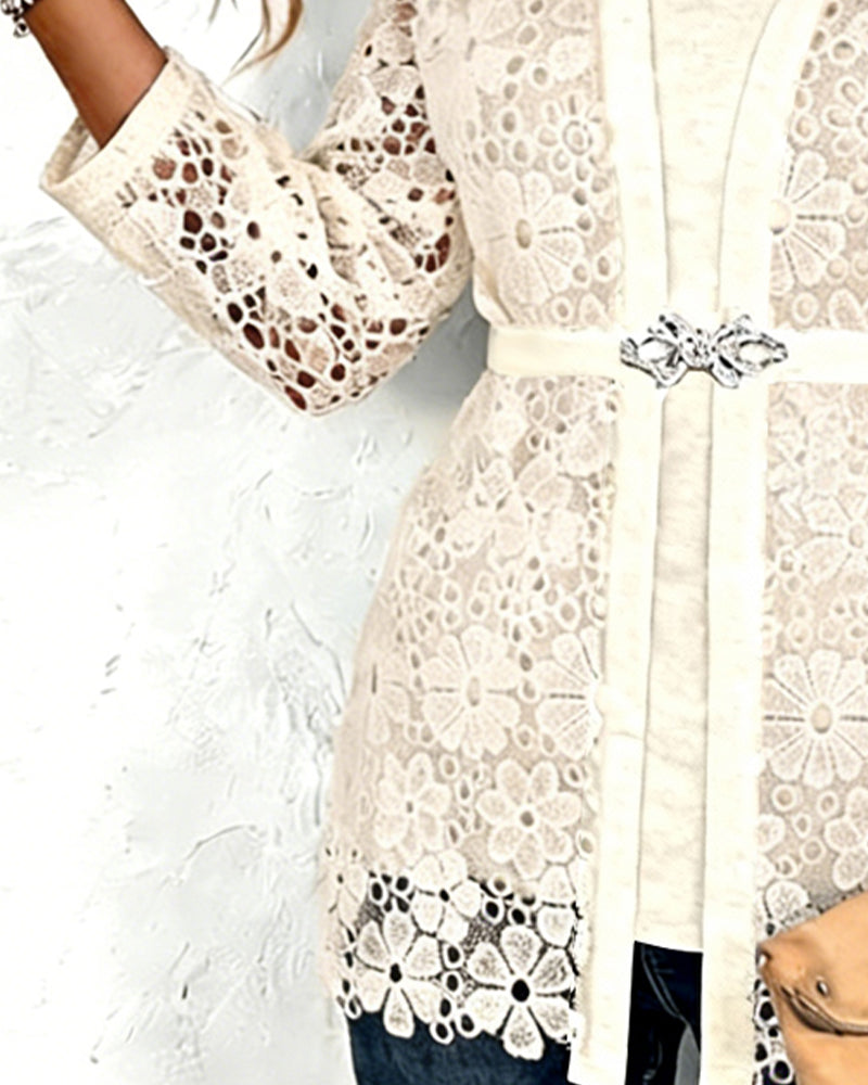 Top faux zweiteilig figurbetont langärmlig