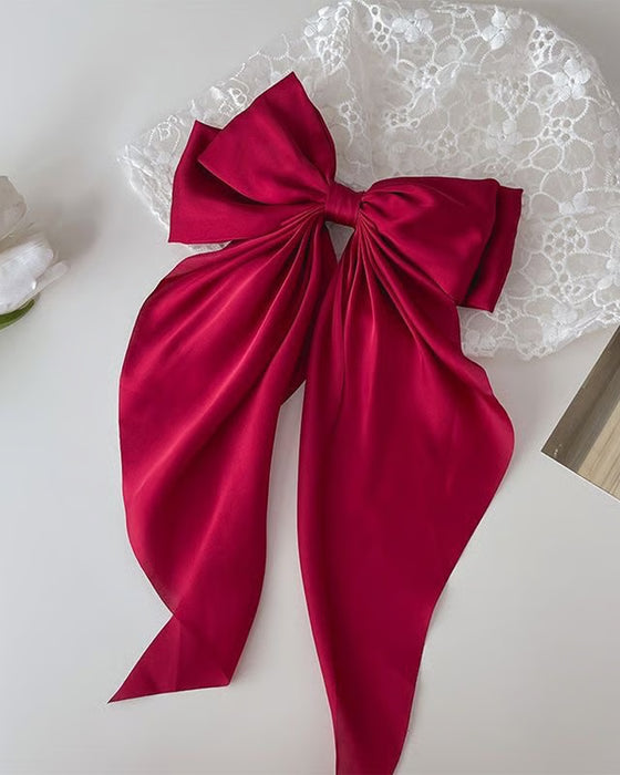 🔥 Große Schleife Haarspange Für Damen – Hochzeit & Alltag Pferdeschwanz Accessoire Mit Langem Ende