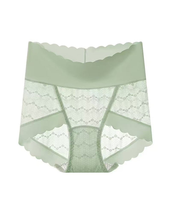 Atmungsfreie Nahtlose High-Waist Spitzen Slip