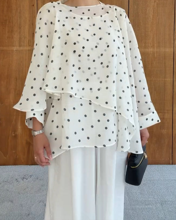 Bluse Polka Dot Unregelmäßig
