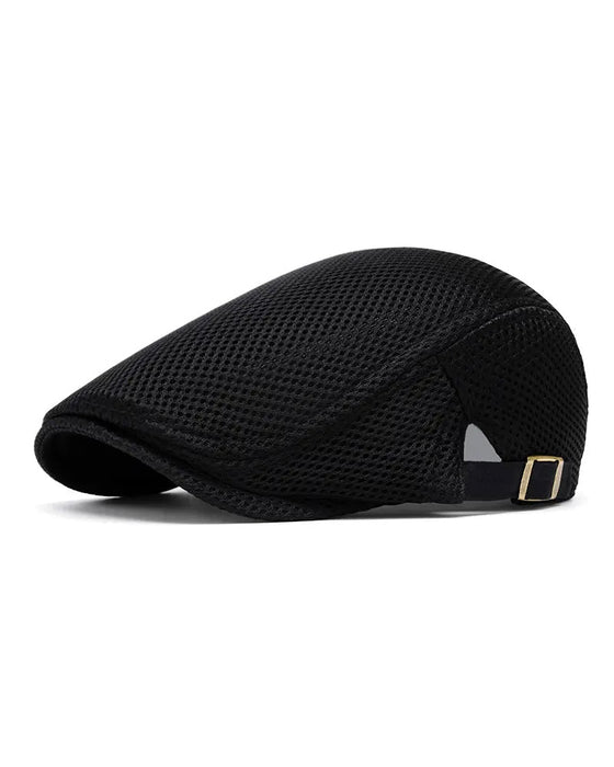 Herren Atmungsaktive Mesh Flache Mütze - Verstellbare Newsboy Ivy Baskenmütze Sommerhut